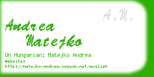 andrea matejko business card